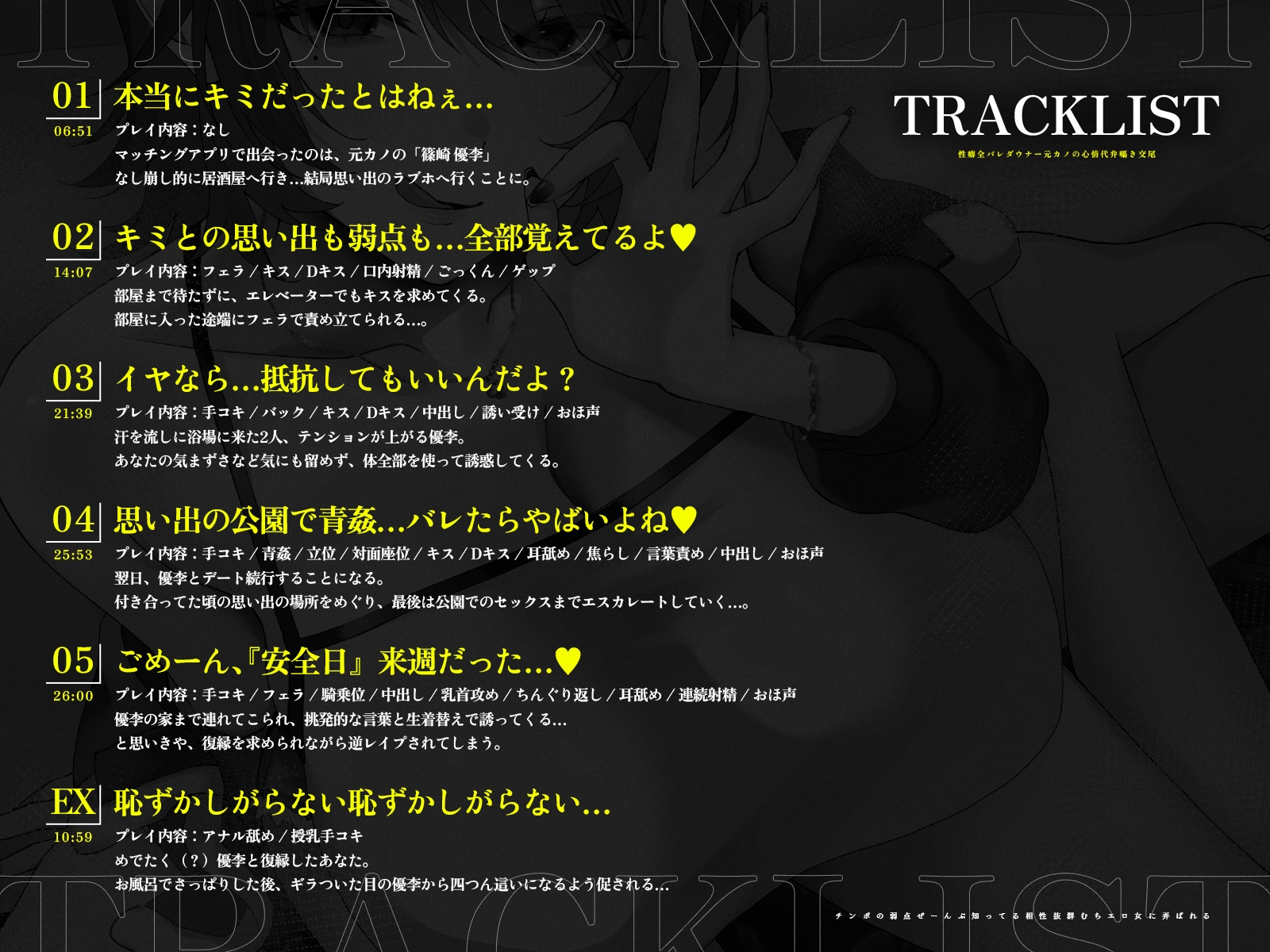 【心情代弁/差分イラスト】性癖全バレダウナー元カノの心情代弁囁き交尾～チンポの弱点ぜーんぶ知ってる相性抜群むちエロ女に弄ばれる～【KU100】 – Preview 6