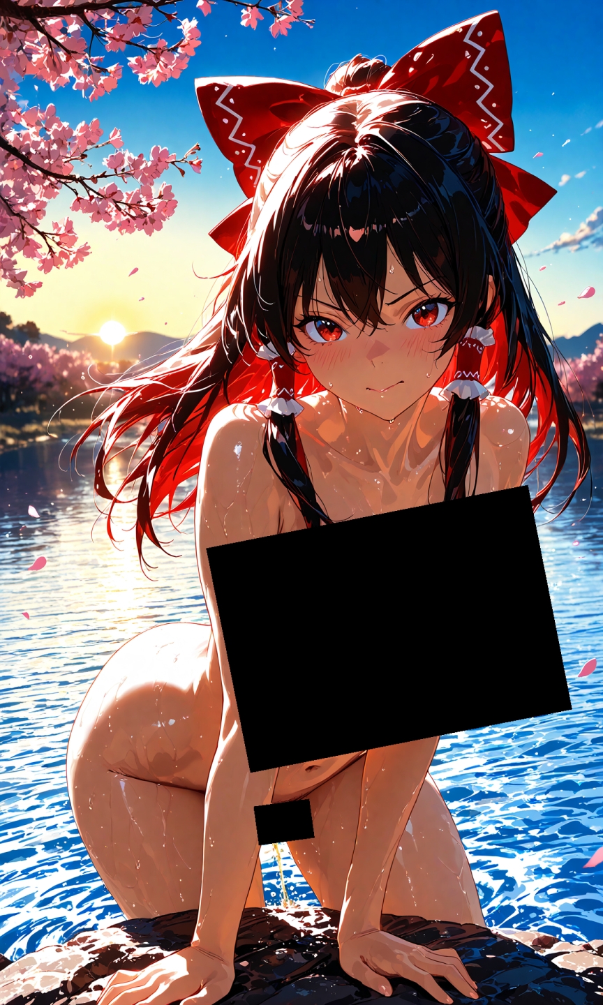 魔理沙は霊夢のえっちな写真を撮りたいようです。vol.34〜春の晴れた夕方の川編〜