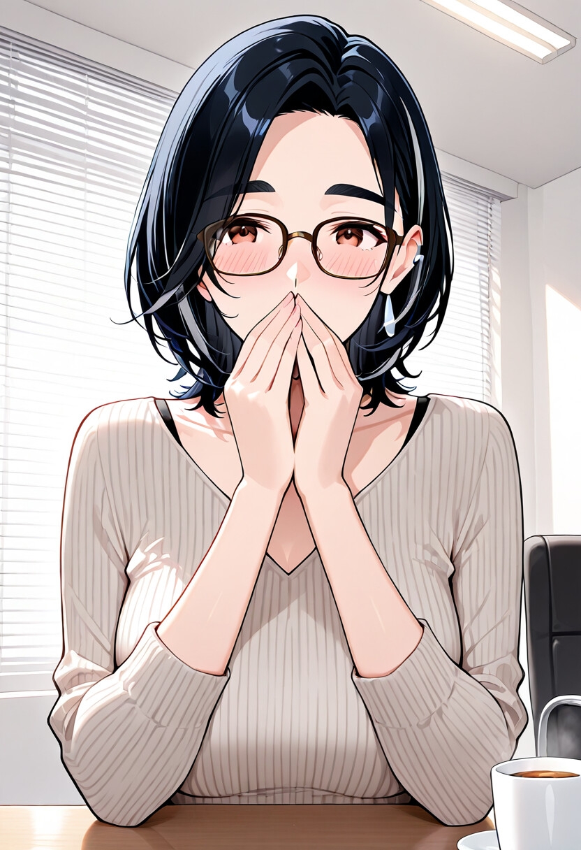 メガネOLあおいと会議のあとで。