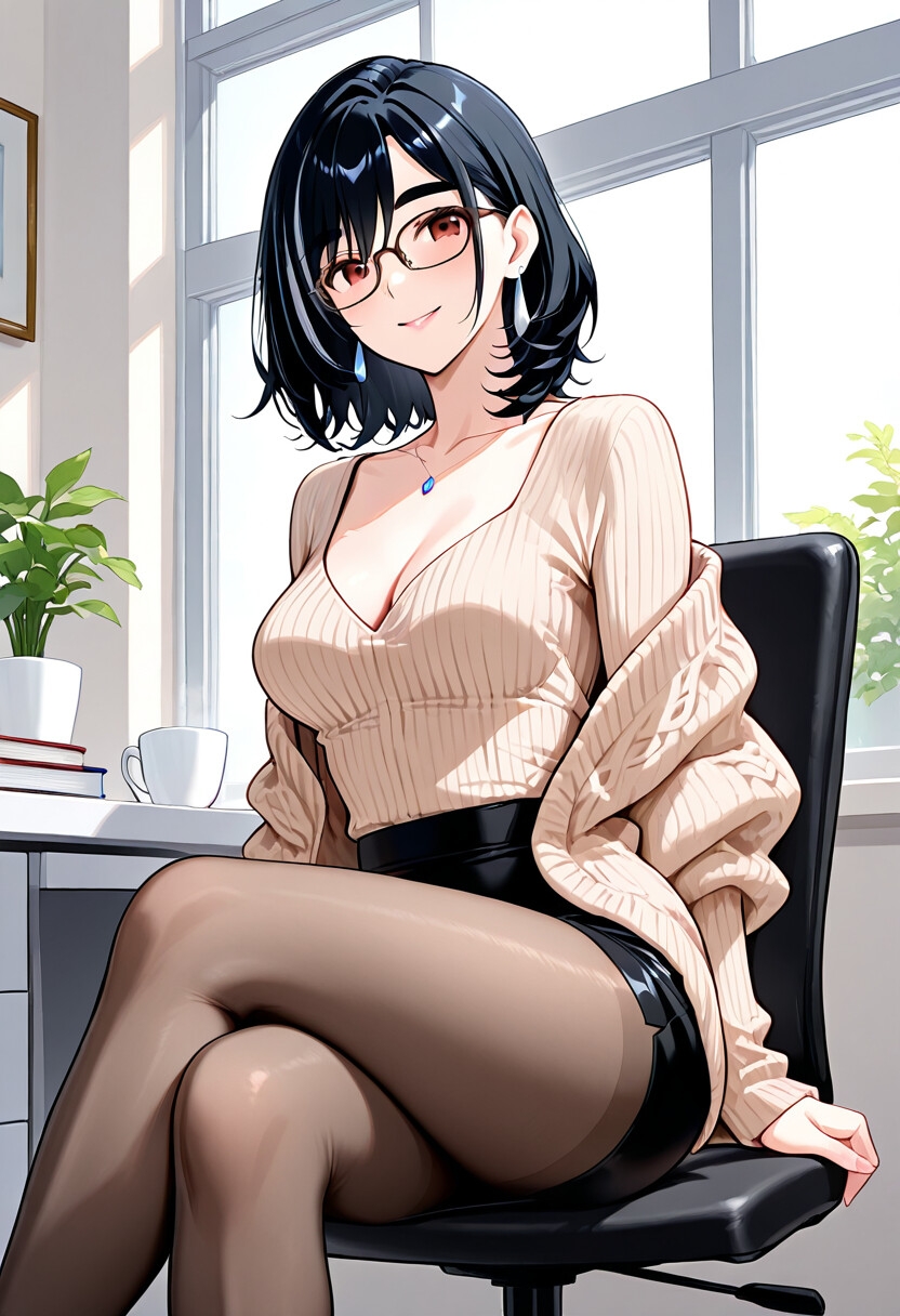 メガネOLあおいと会議のあとで。