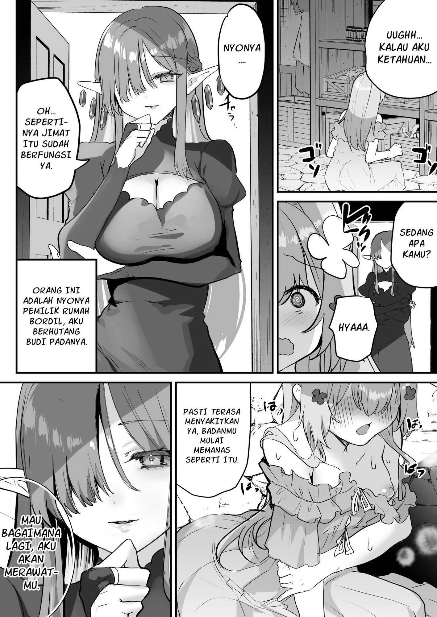 【インドネシア語版】ふたなりエルフに溶かされるTS天使 – Preview 3