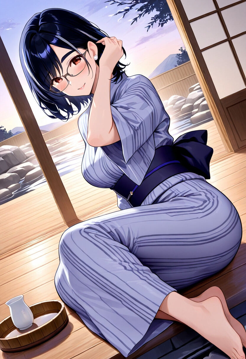 メガネOLあおいと宴会のあとで。
