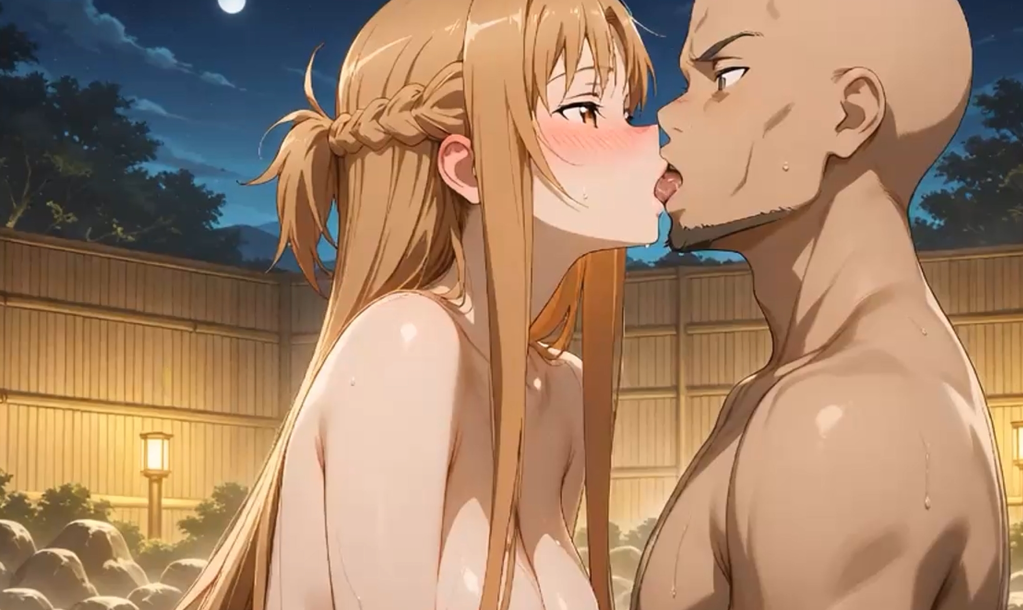 温泉でエギルに抱かれる寝取られアスナ – Preview 2