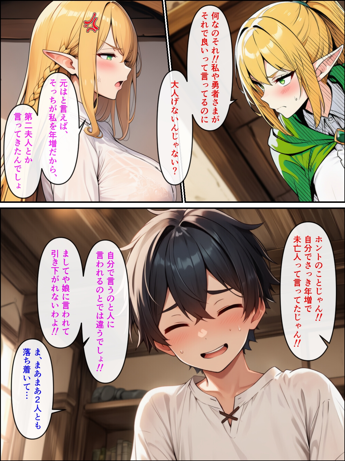 異世界転生して美人巨乳エルフ親子とらぶらぶセックスする話3 〜ハーレム編〜