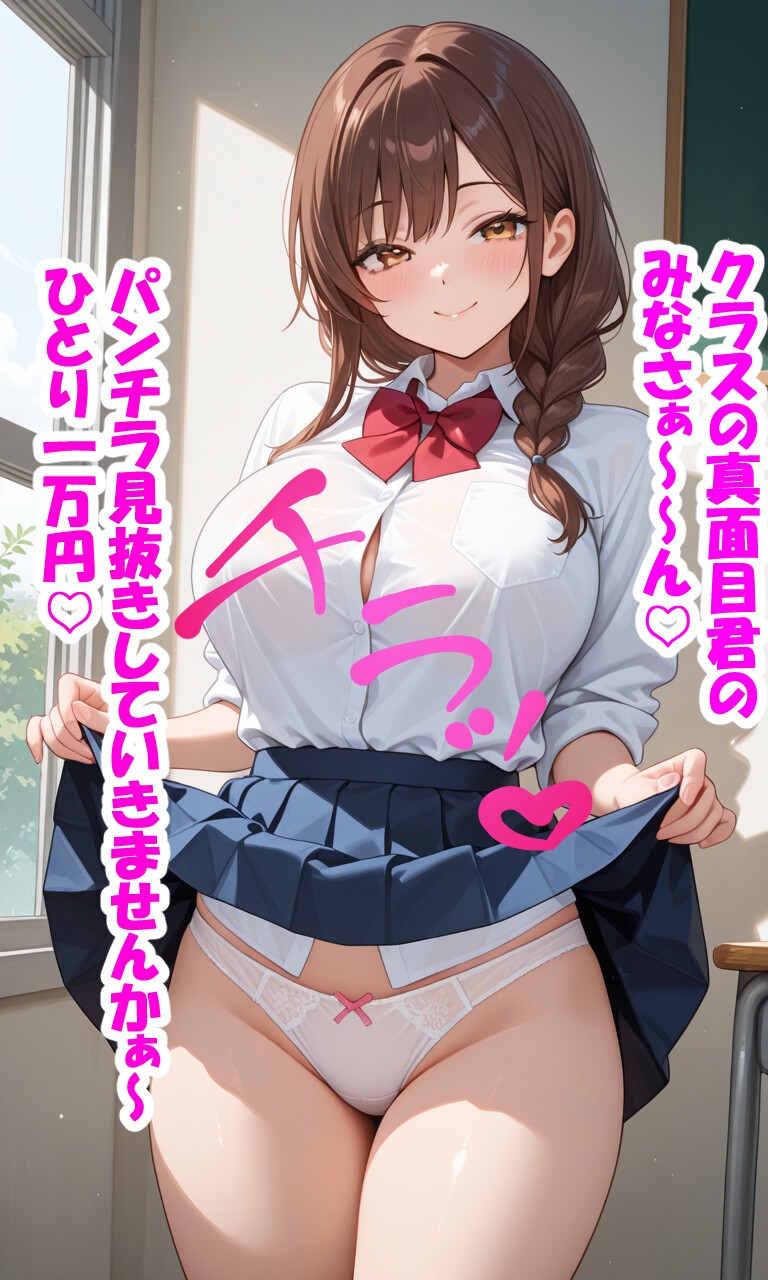優しくて真面目な女の子たちが色仕掛け！?文字付き