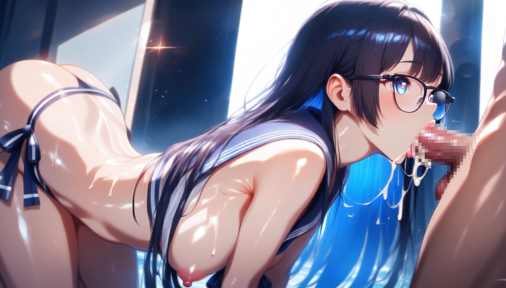 【キョウカ】セーラー水着で開放感MAXでアクメ絶頂【素股フェラ特化】