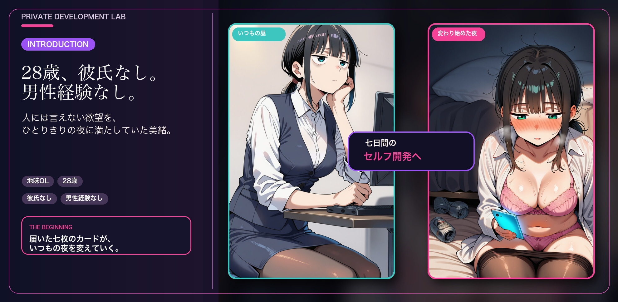 七日間のセルフプレジャープログラムに申し込む女