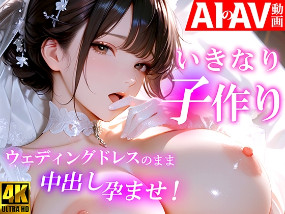【AIのAV動画】いきなり子作り ウェディングドレスのまま中出し孕ませ！