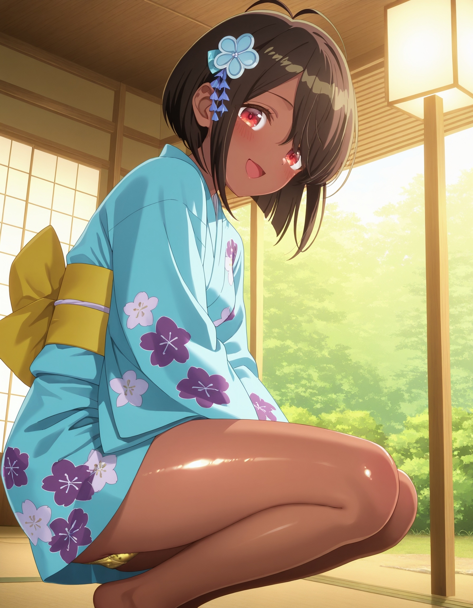 浴衣でパンチラ
