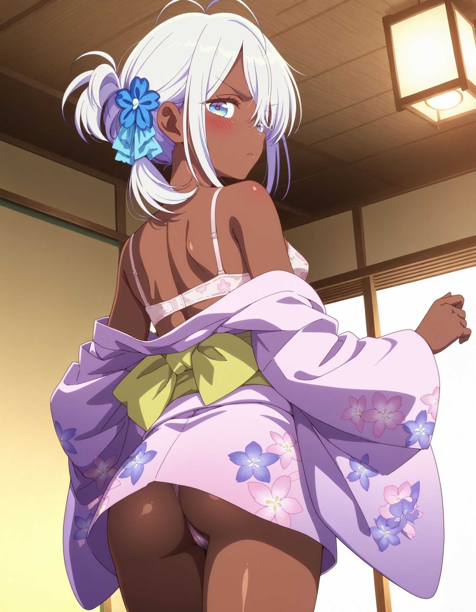 浴衣でパンチラ
