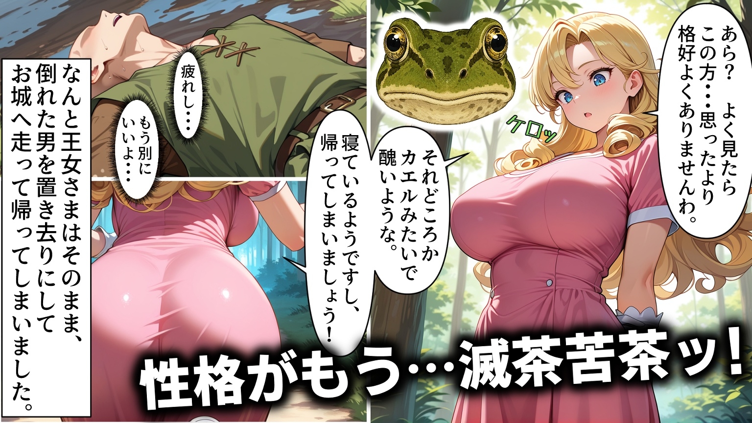 えろ童話『純金の鞠と蛙化王女様』