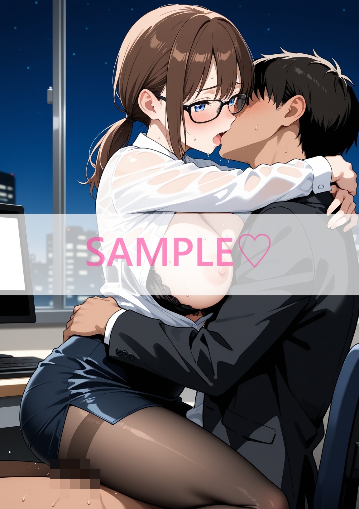 巨乳の後輩ちゃんと2人きりオフィスでOL服着たままセックス ～仕事中笑わないのにエッチ中デレデレに～