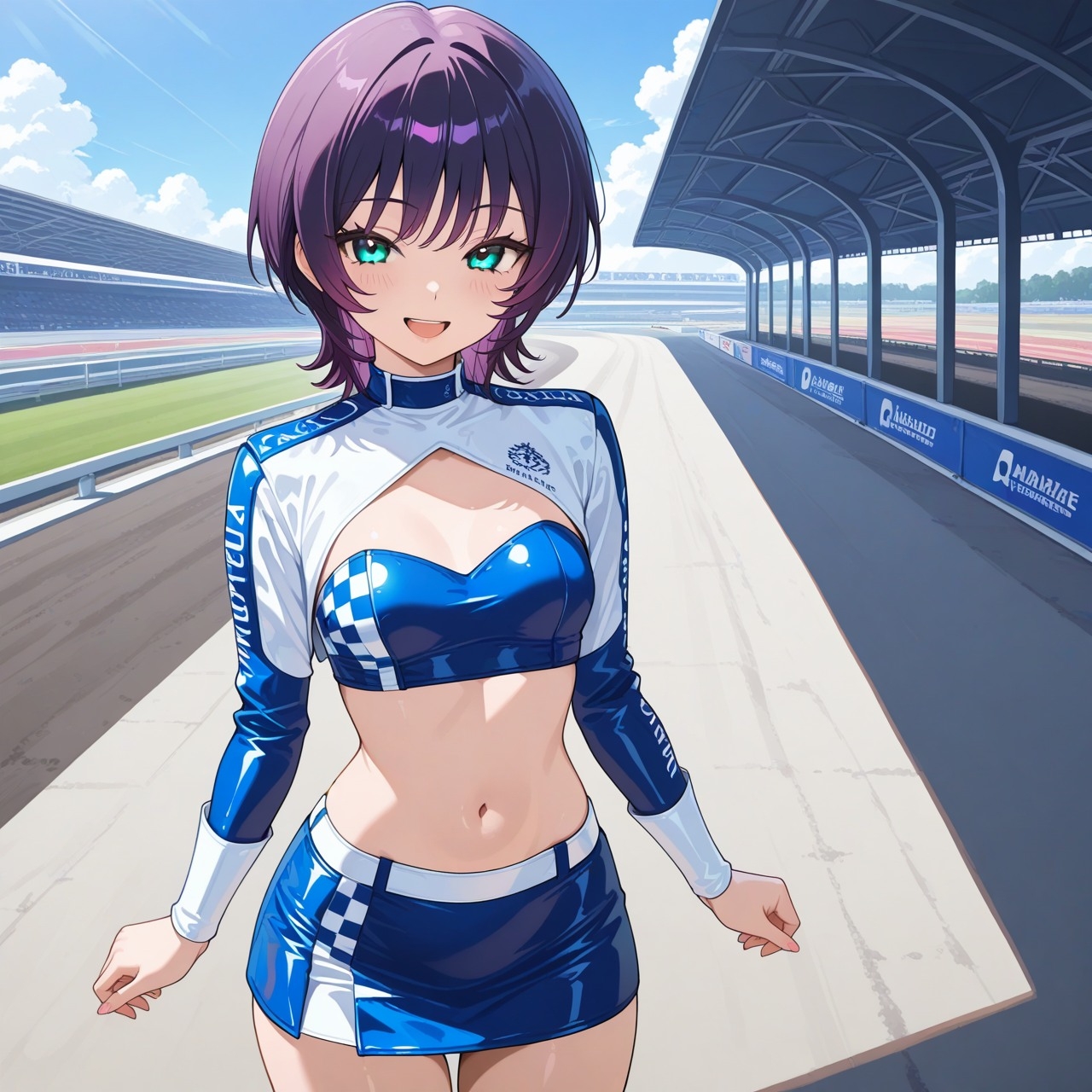紫ショートちゃんの秘密のコスプレ撮影会 ～バニー・レースクイーン・巫女・ナース～【R18 AI CG集】