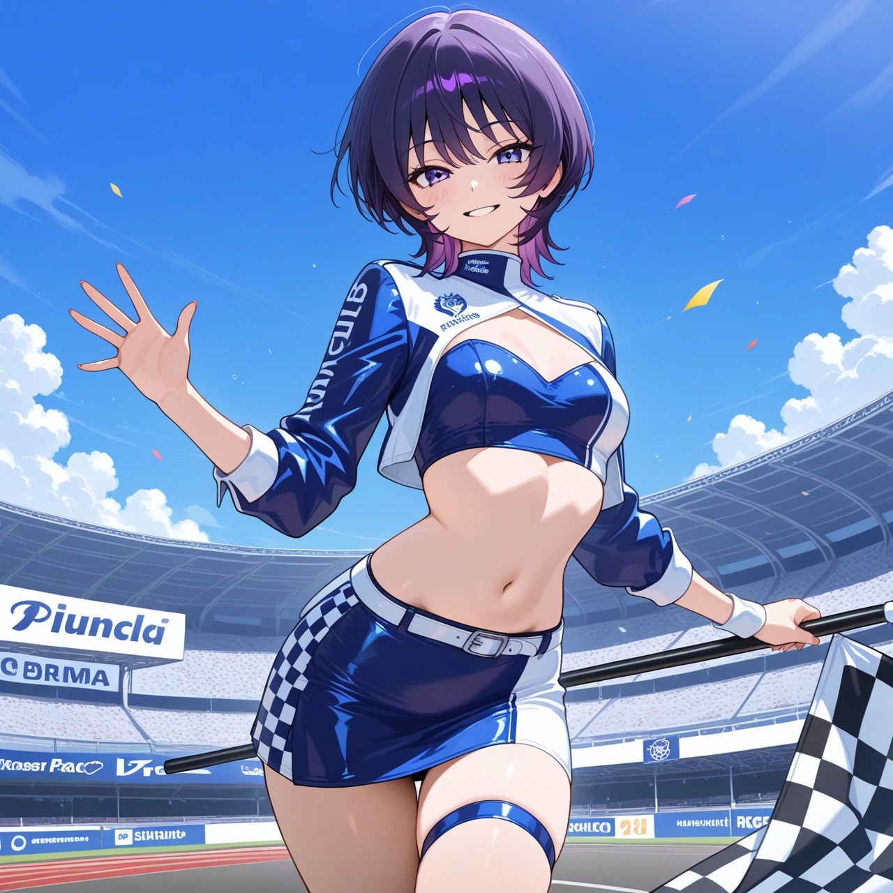 紫ショートちゃんの秘密のコスプレ撮影会 ～バニー・レースクイーン・巫女・ナース～【R18 AI CG集】