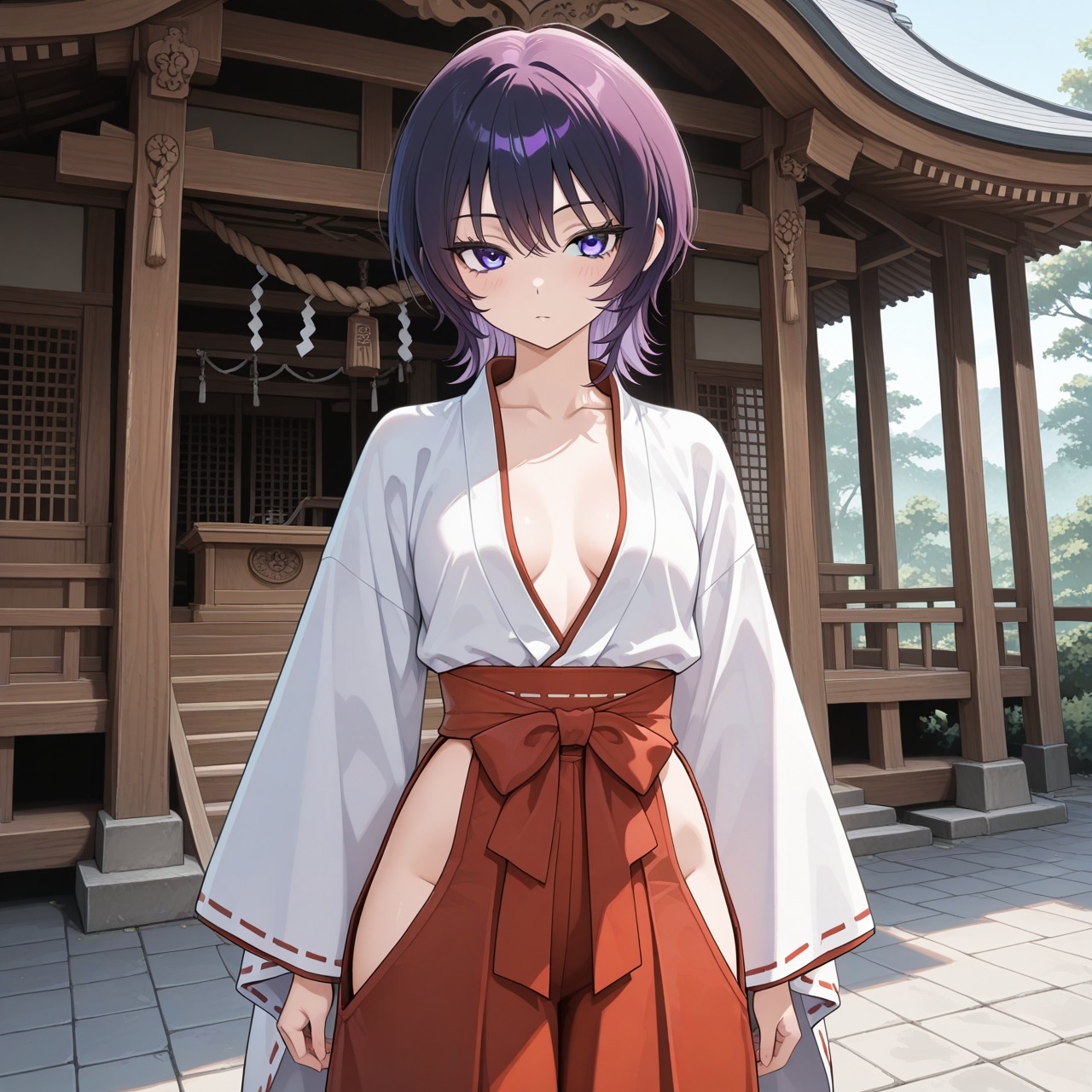 紫ショートちゃんの秘密のコスプレ撮影会 ～バニー・レースクイーン・巫女・ナース～【R18 AI CG集】