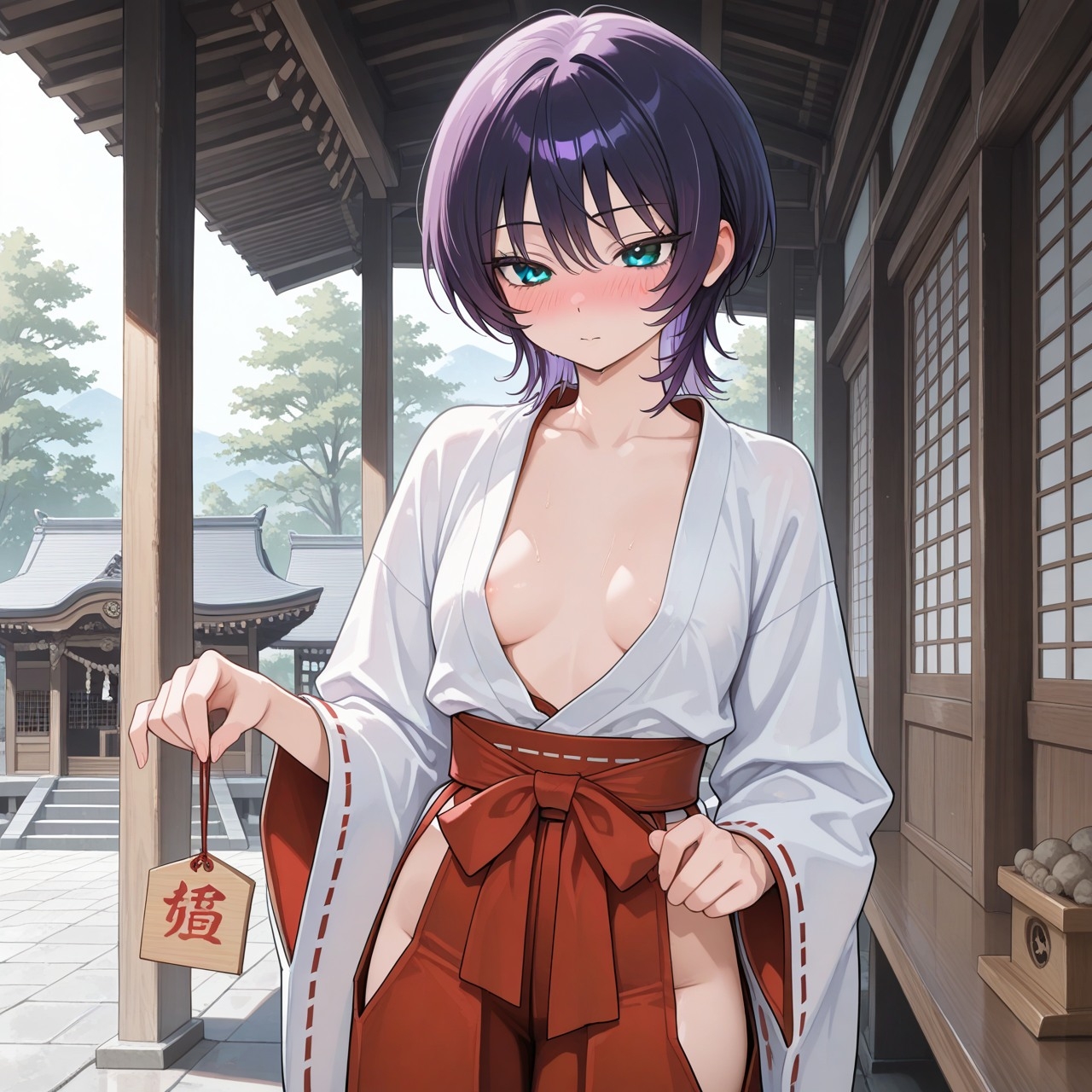 紫ショートちゃんの秘密のコスプレ撮影会 ～バニー・レースクイーン・巫女・ナース～【R18 AI CG集】