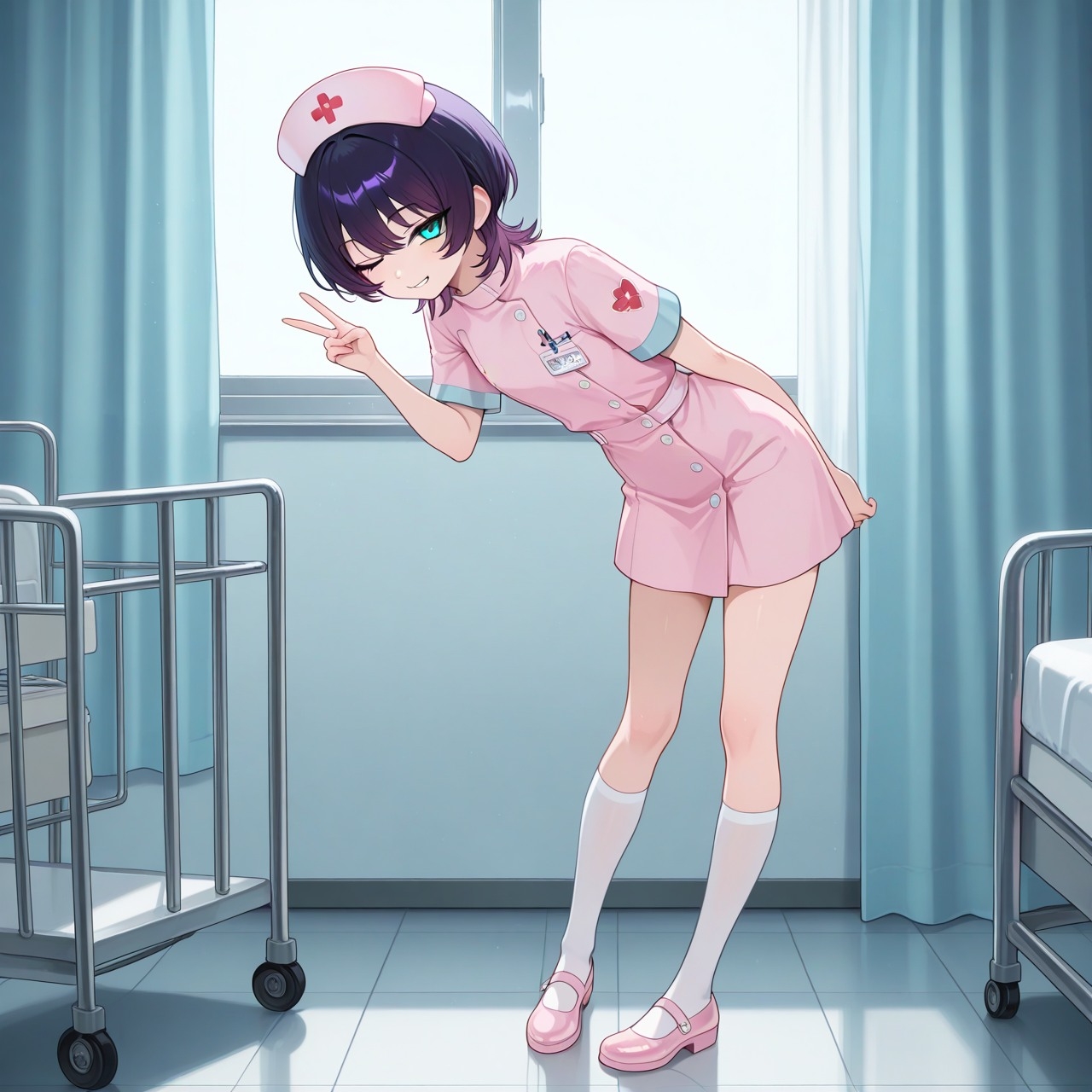 紫ショートちゃんの秘密のコスプレ撮影会 ～バニー・レースクイーン・巫女・ナース～【R18 AI CG集】