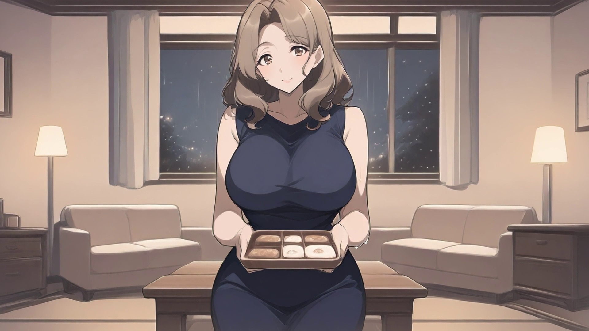 隣の人妻お姉さんと雨の夜 ── 夫の単身赴任中、指輪つけたまま甘々中出し【声つきアニメ】