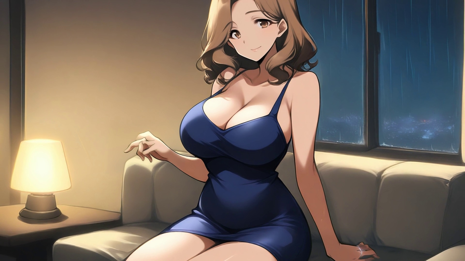 隣の人妻お姉さんと雨の夜 ── 夫の単身赴任中、指輪つけたまま甘々中出し【声つきアニメ】