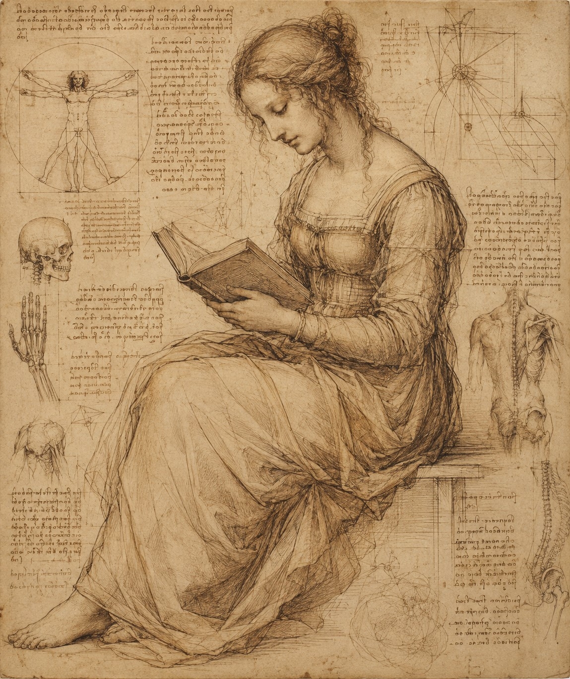 Collection of Da Vinci-style sketches