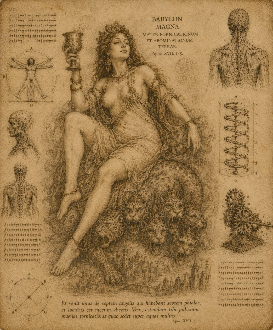 Collection of Da Vinci-style sketches