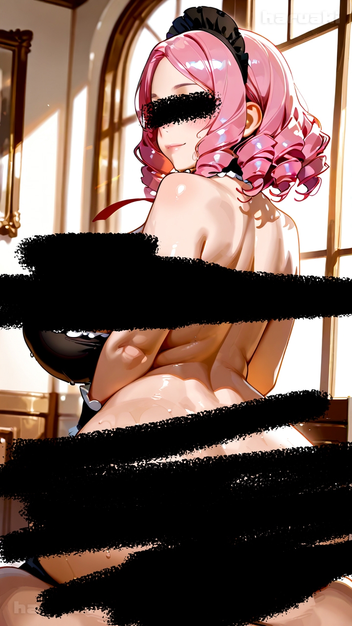 【AIアニメ巨乳美女写真集】Vol.18巨乳メイドの七海ママ、娘に隠れてお裾分けご奉仕