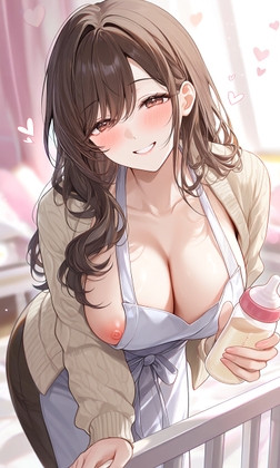 『【授乳手コキ】バブみママのおっぱいに顔を埋めて……♡ 度直球な言葉責めでドロドロにイかされる赤ちゃんプレイ』 – main preview