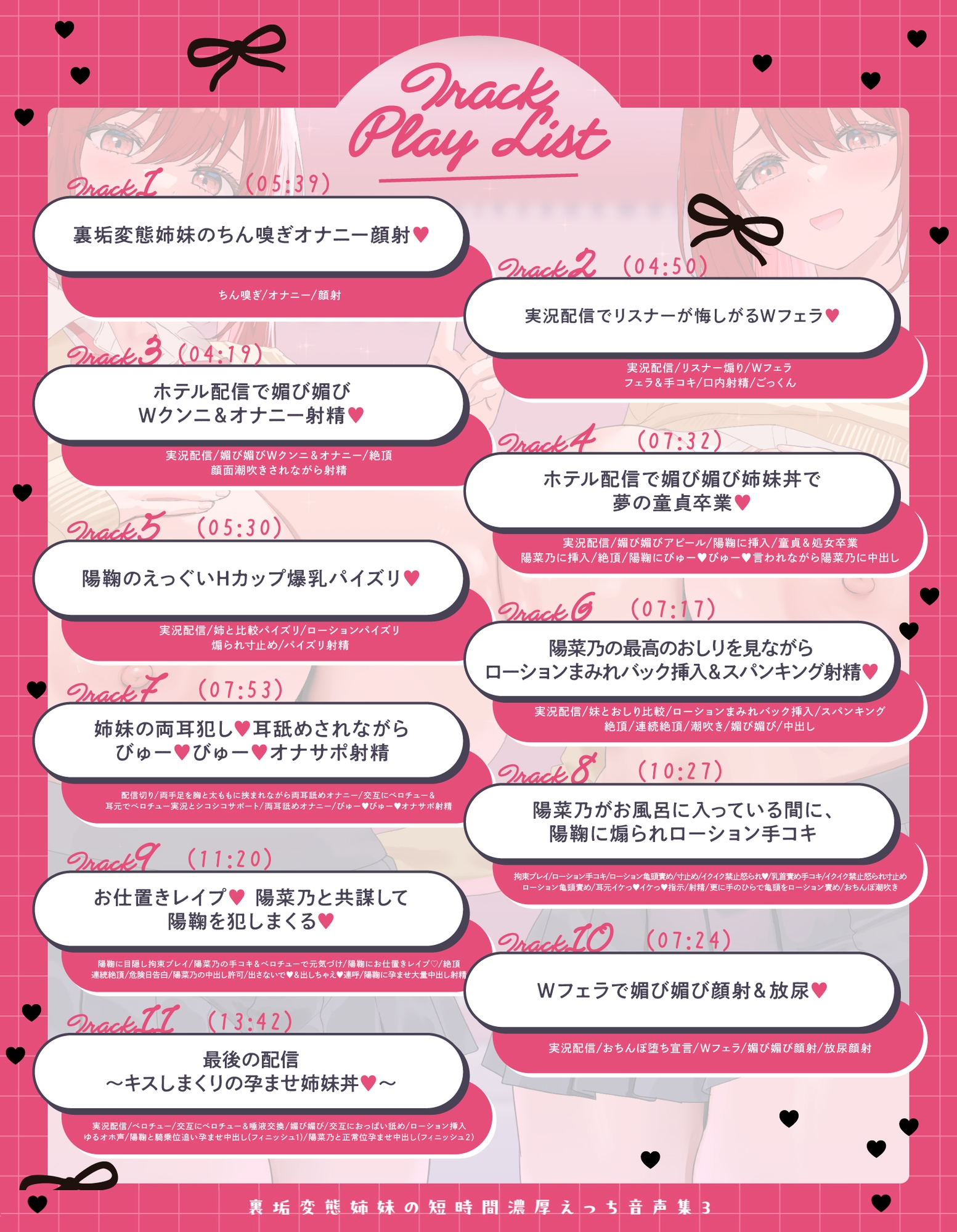 【すぐ済ませたいけど、ちゃんと気持ち良く射精したい貴方へ】～裏垢変態姉妹の短時間濃厚えっち音声集3～