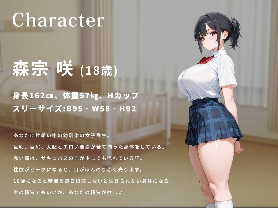 爆乳サキュバスの幼馴染は僕の精液を毎日摂取しないと死んでしまうそうです