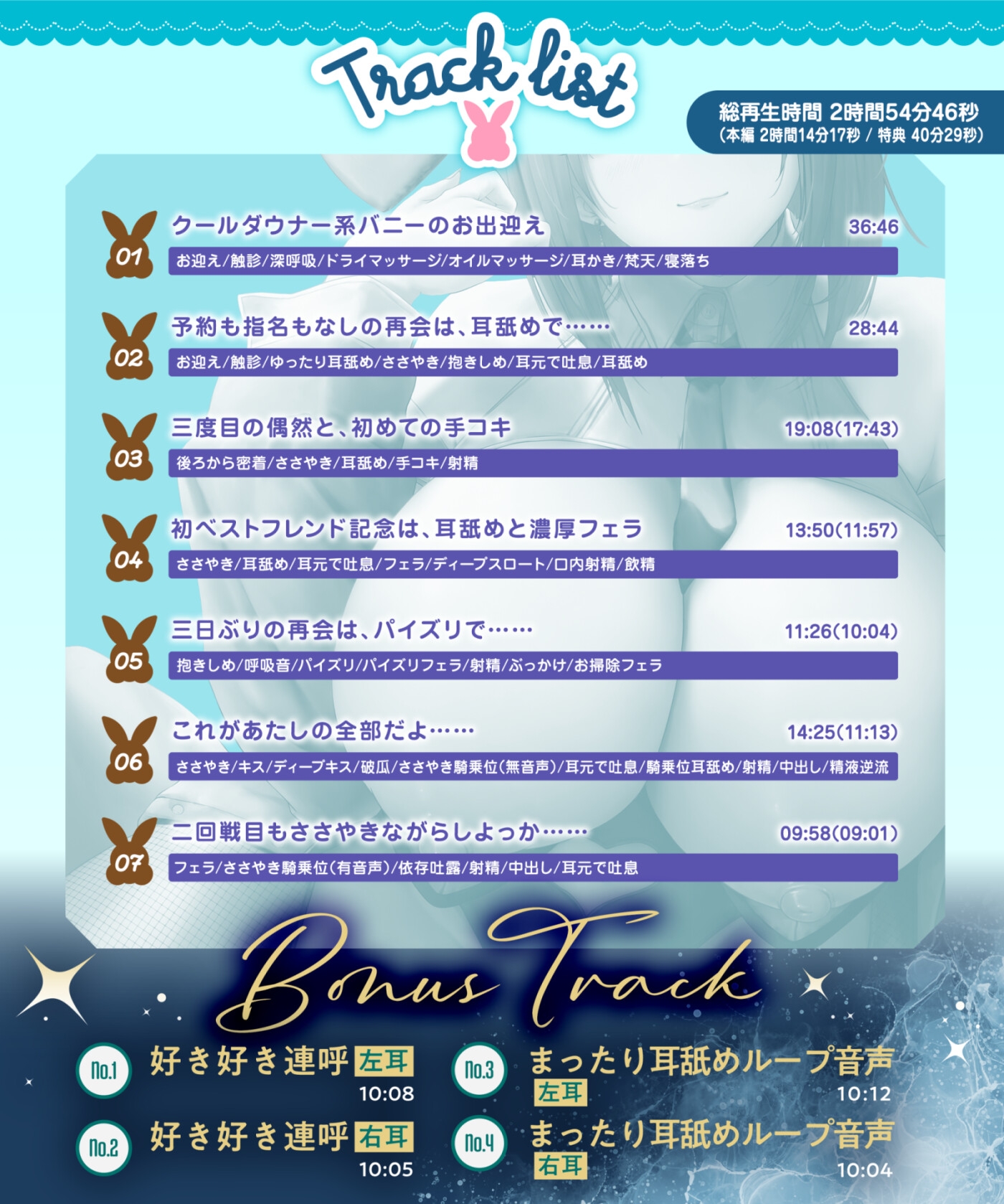 ✨9大特典付き✨【ささやき重視】えっちなバニーがお出迎え♪癒し処ゆるりらっくす～依存体質ダウナー系バニーと心地よく溶け合う耳舐めたっぷり濃厚リフレ～