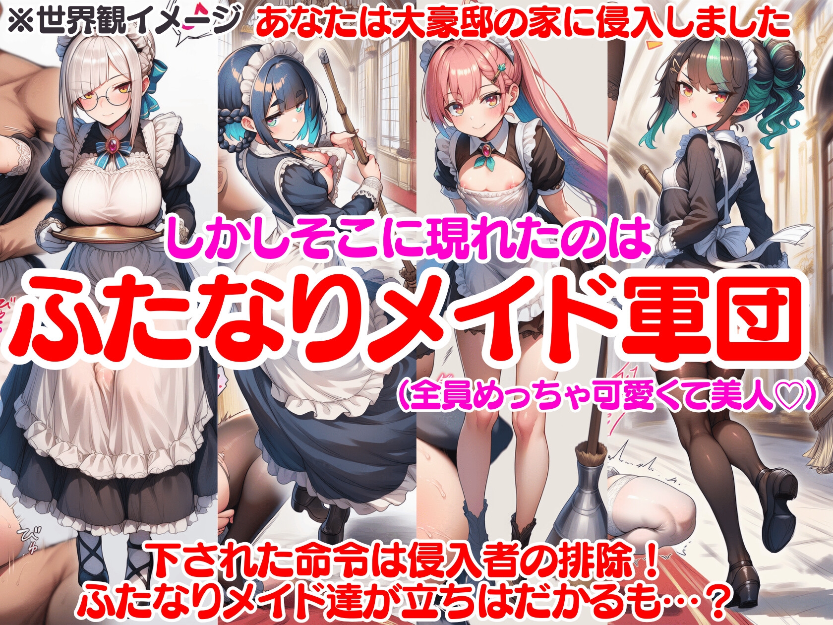 ふたなり即堕ちメイド軍団～アヘ顔即射精でメイドみるく大量生産～