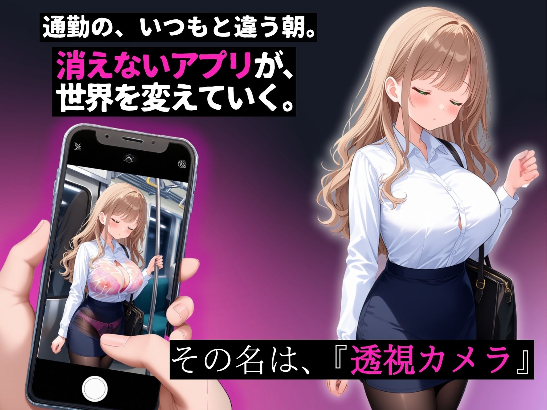 透視×時間停止 止まらない欲望と止まった時間〜通勤OL編〜
