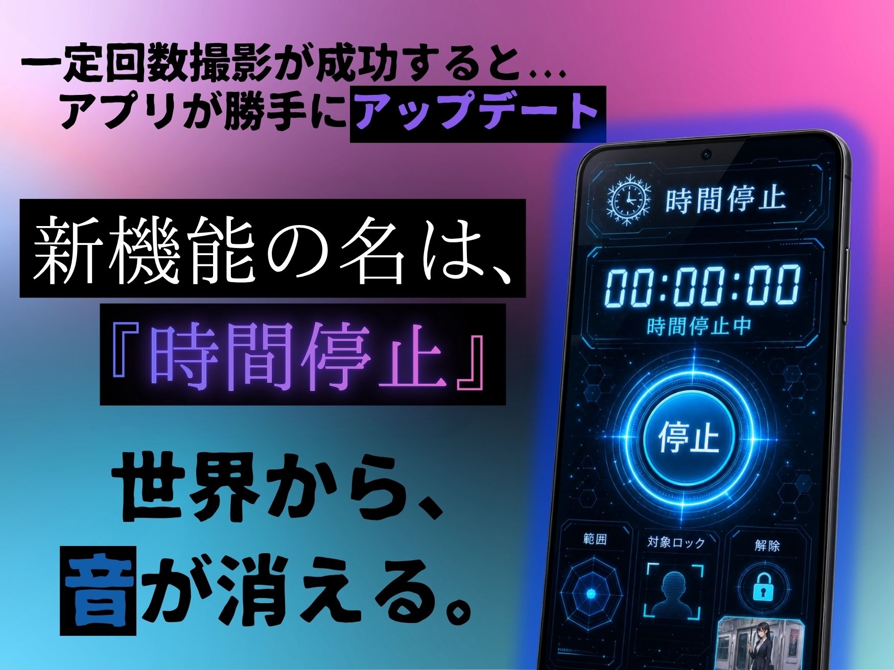 透視×時間停止 止まらない欲望と止まった時間〜通勤OL編〜