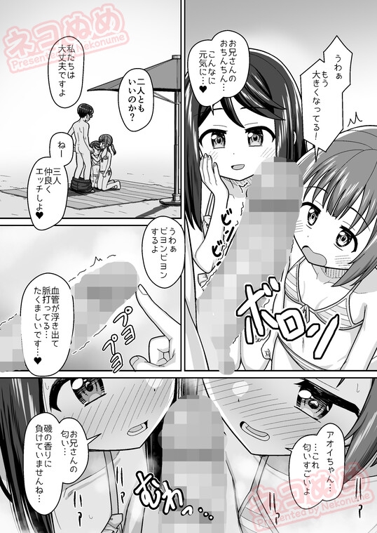 スキスキお兄ちゃん 秘密のプライベートビーチでイチャラブ3P ～真夏の水着で溶け合う甘エッチ～