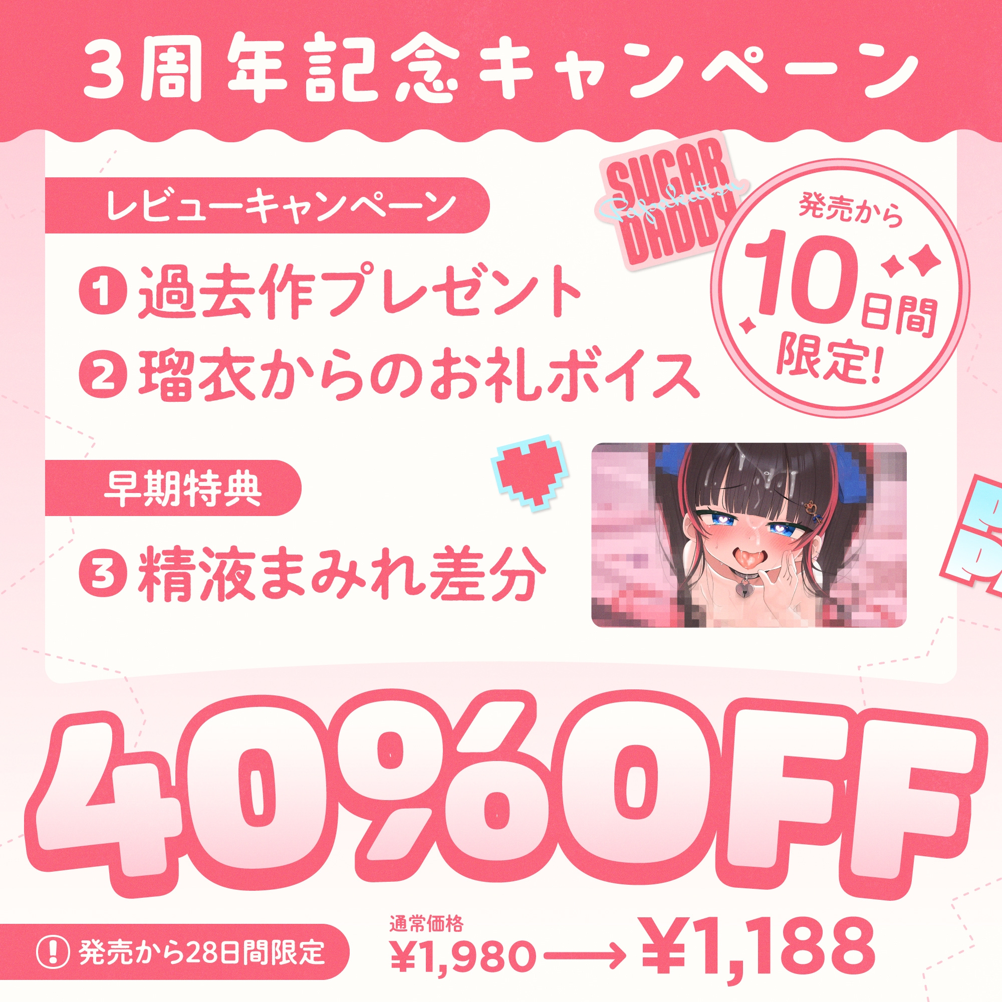 【❤️3周年記念❤️】パパ活で「おじさん」と呼んでたあの子が、義娘になって「パパ❤️」って甘く耳元で囁いてくる話 ～ママに内緒❤️子作りえっち～