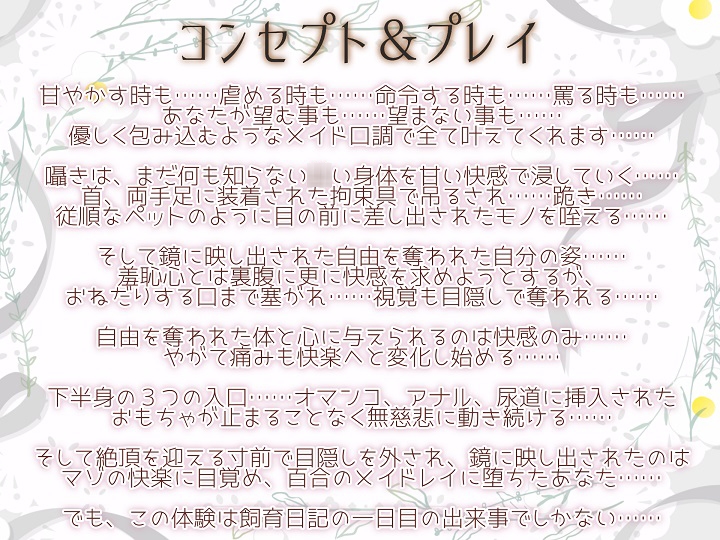 【TS百合】百合メイドレイの拘束飼育日記【主観視点ボイスあり・なし選択可能】【KU100】