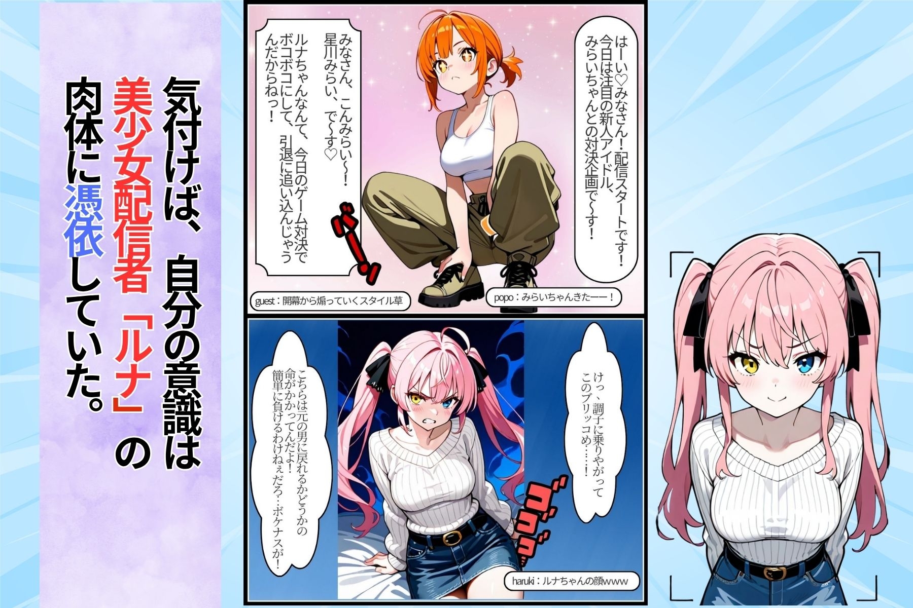 新人アイドルとコラボ配信したら二人まとめて脳まで雌堕ちさせられました