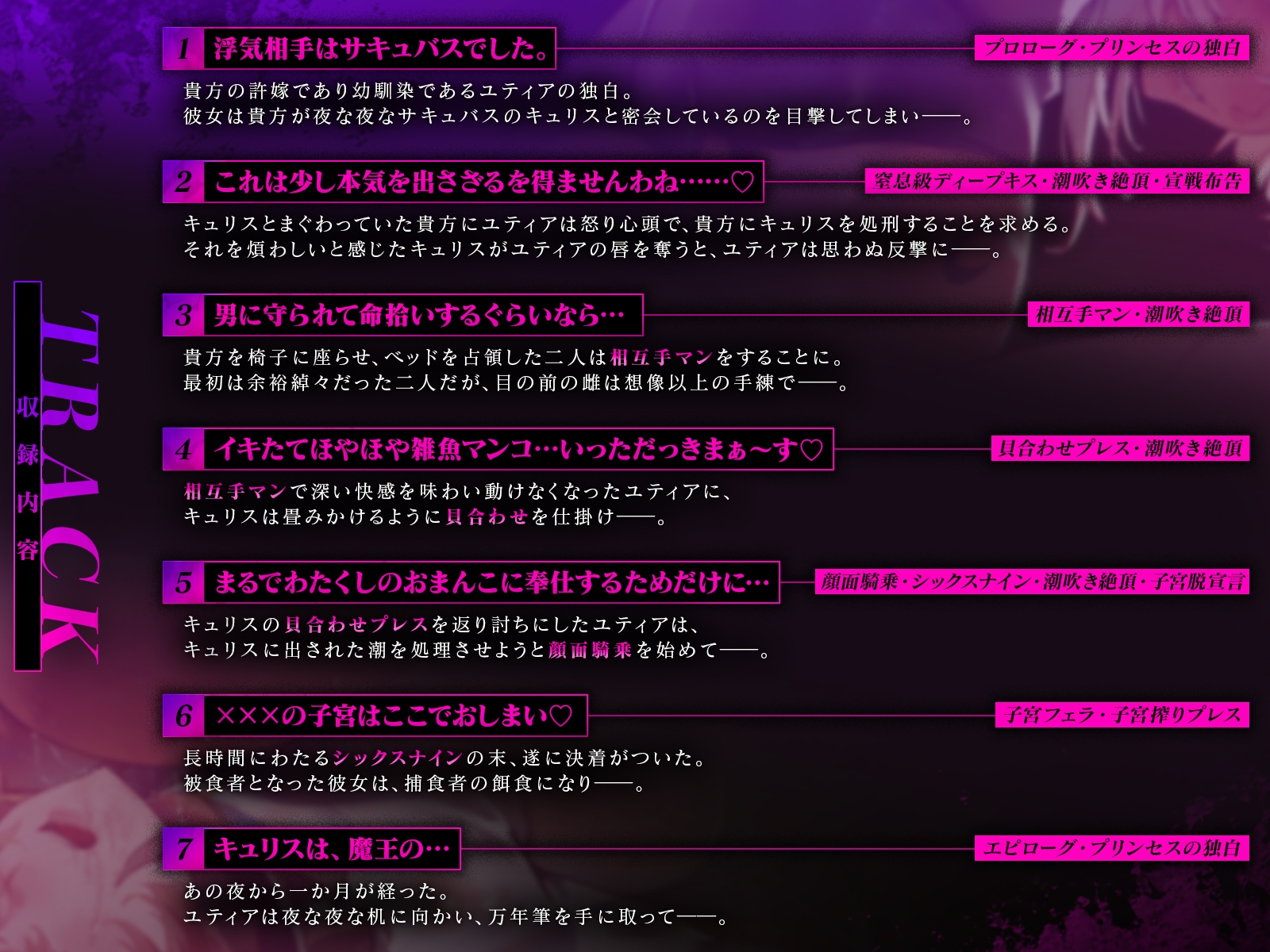 【鬼畜・レズバトル】 過激閲覧注意！ サキュバスVSプリンセス～王子の浮気相手がサキュバスでしたので実力行使で排除致します♡～【KU100】
