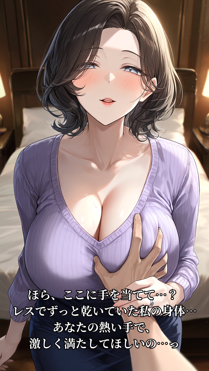 クールな幼馴染がレース下着でIカップ爆乳淫乱人妻に変身する話