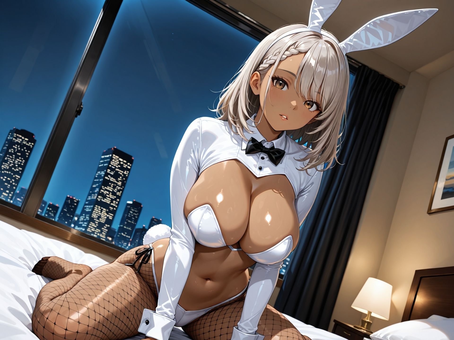 幼馴染の黒ギャルJKと秘密のバニーコスセックス！