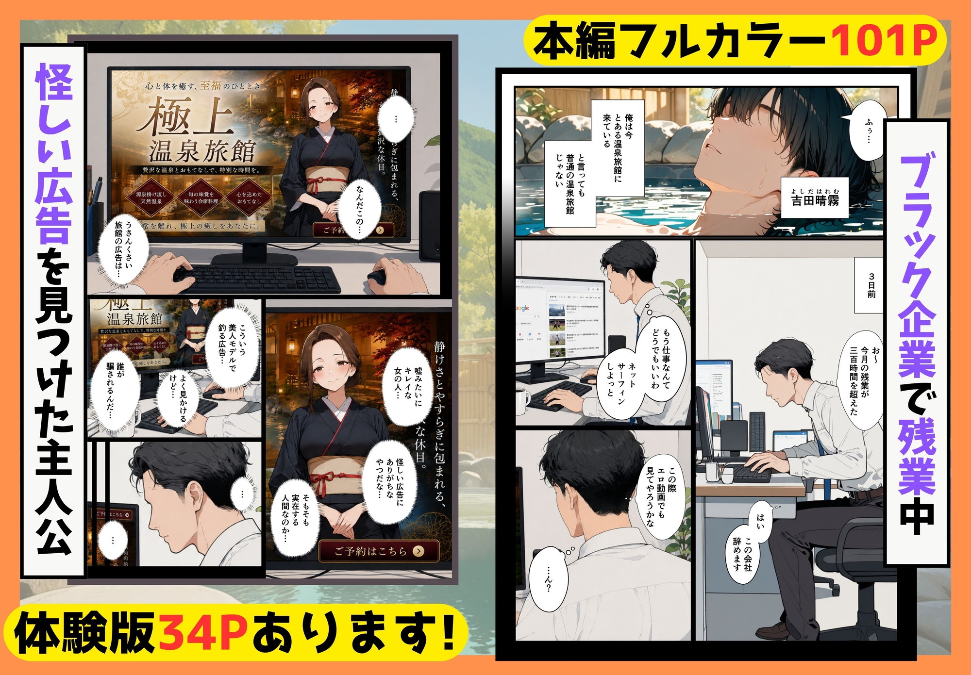 社畜の俺が、温泉旅館でギャル仲居×若女将のご奉仕ハーレムに！?