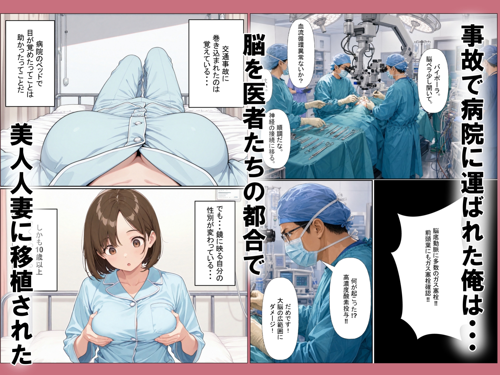 脳移植TSF 病院で目が覚めたら美人人妻になっていた。