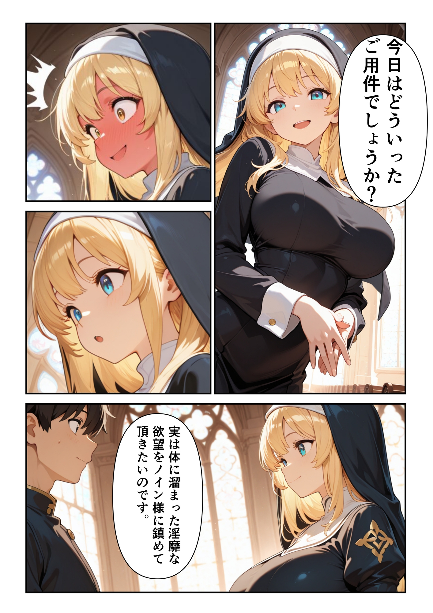心優しく爆乳なシスターに頼んだらエッチな願いを聞いてくれて