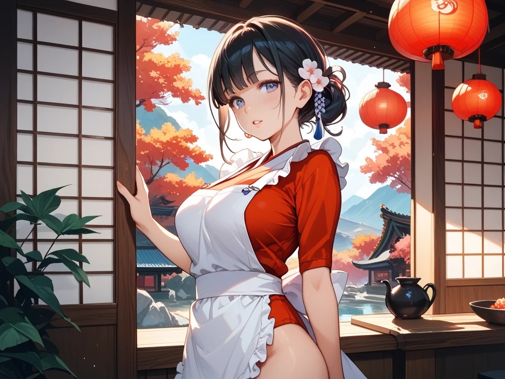 料亭看板娘と水着美女と宮殿を訪れる美女