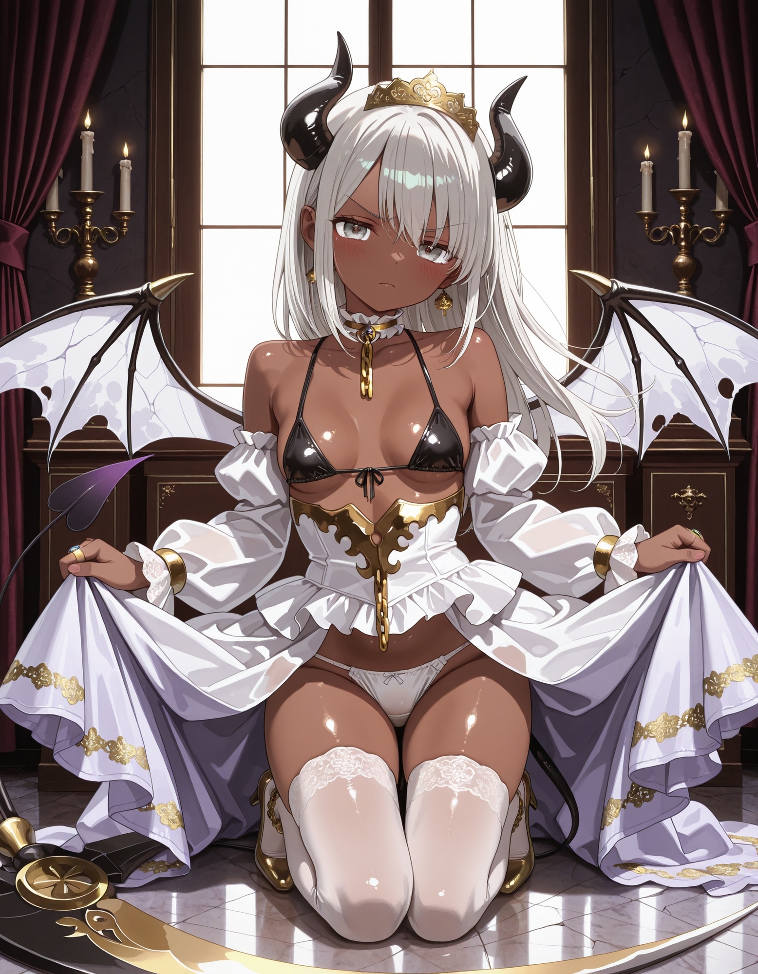 サキュバスコスでパンチラ
