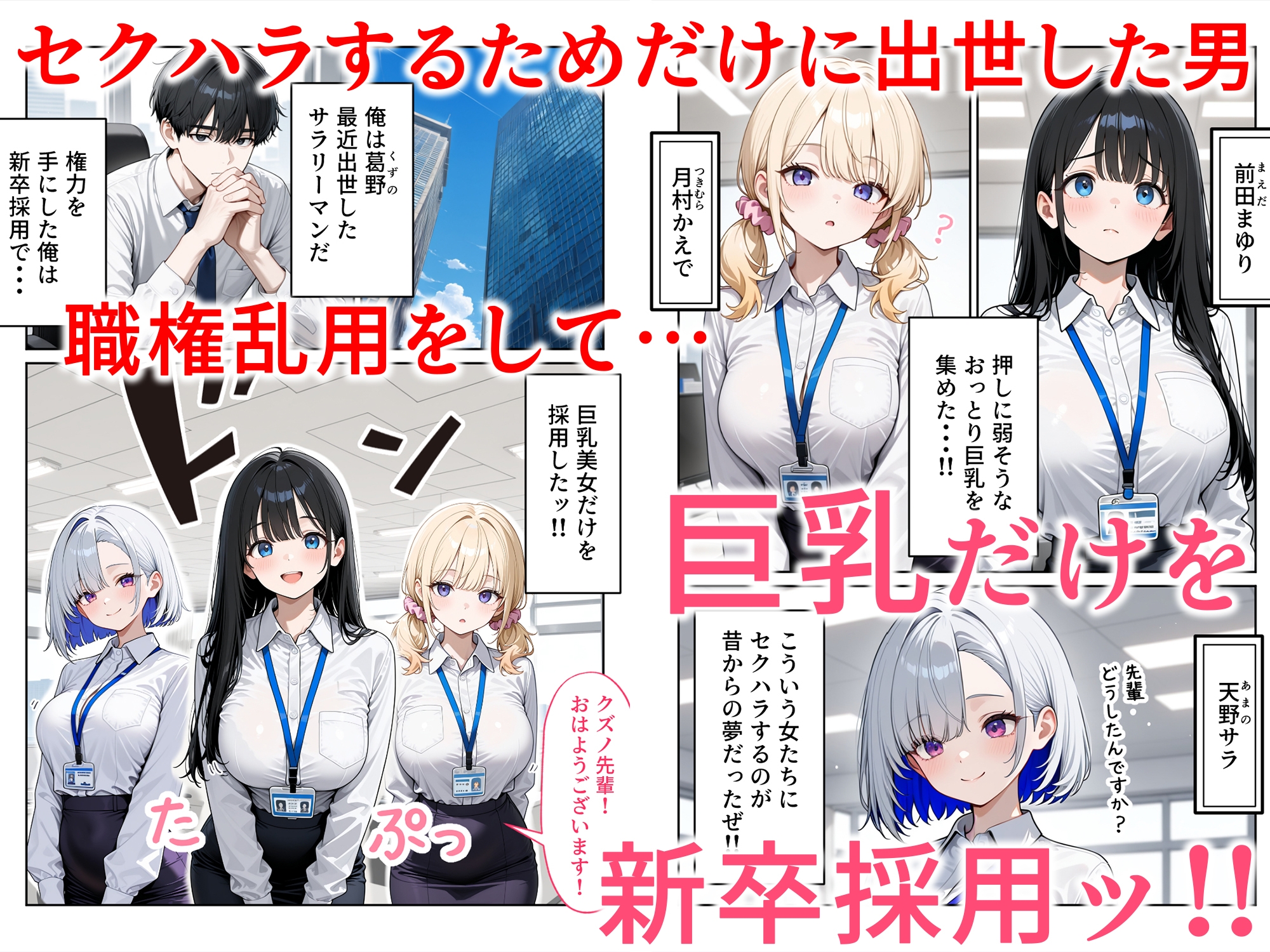 昼休みに抜いてくれる新卒OLちゃん！巨乳だけ採用してセクハラ祭り！