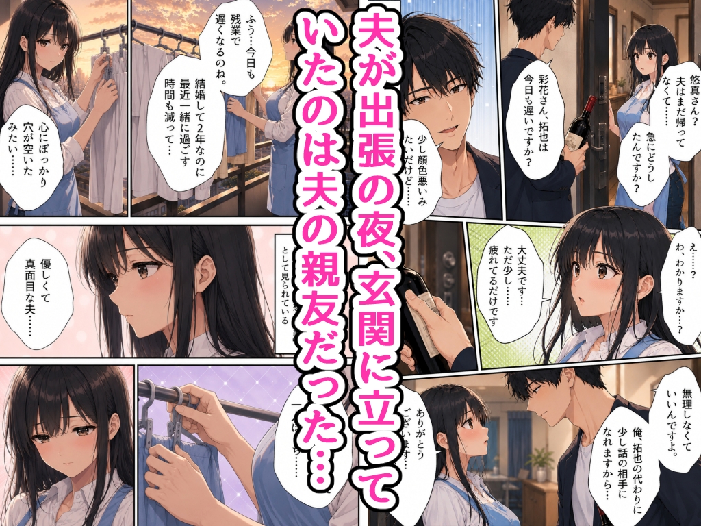 寂しがり屋の黒髪巨乳妻が夫の留守にメイド服を強○され、着衣のまま夫の親友と不倫する話