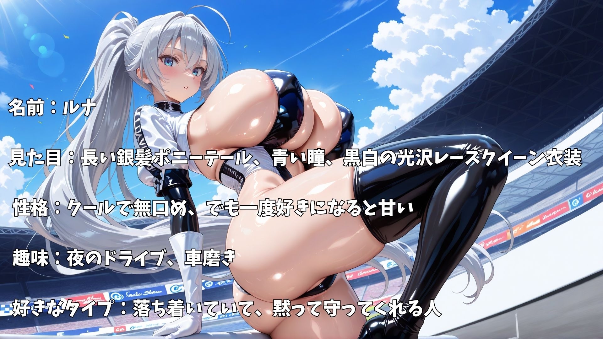 【4K】爆乳レースクイーン3人とイチャラブ中出しセックス