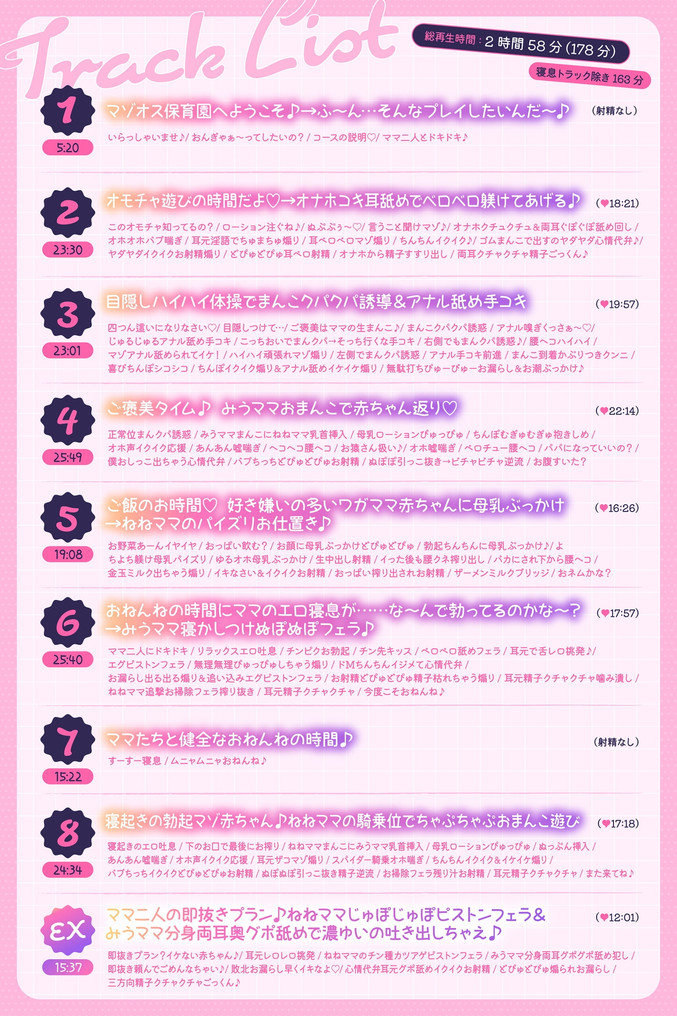 【ず〜っとママ二人と3P♪】マゾオス赤ちゃんザコちんぽイジり倒し保育園♪ お漏らしぴゅ〜ぴゅ〜しましょうね〜♪【でちゅまちゅ心情代弁】