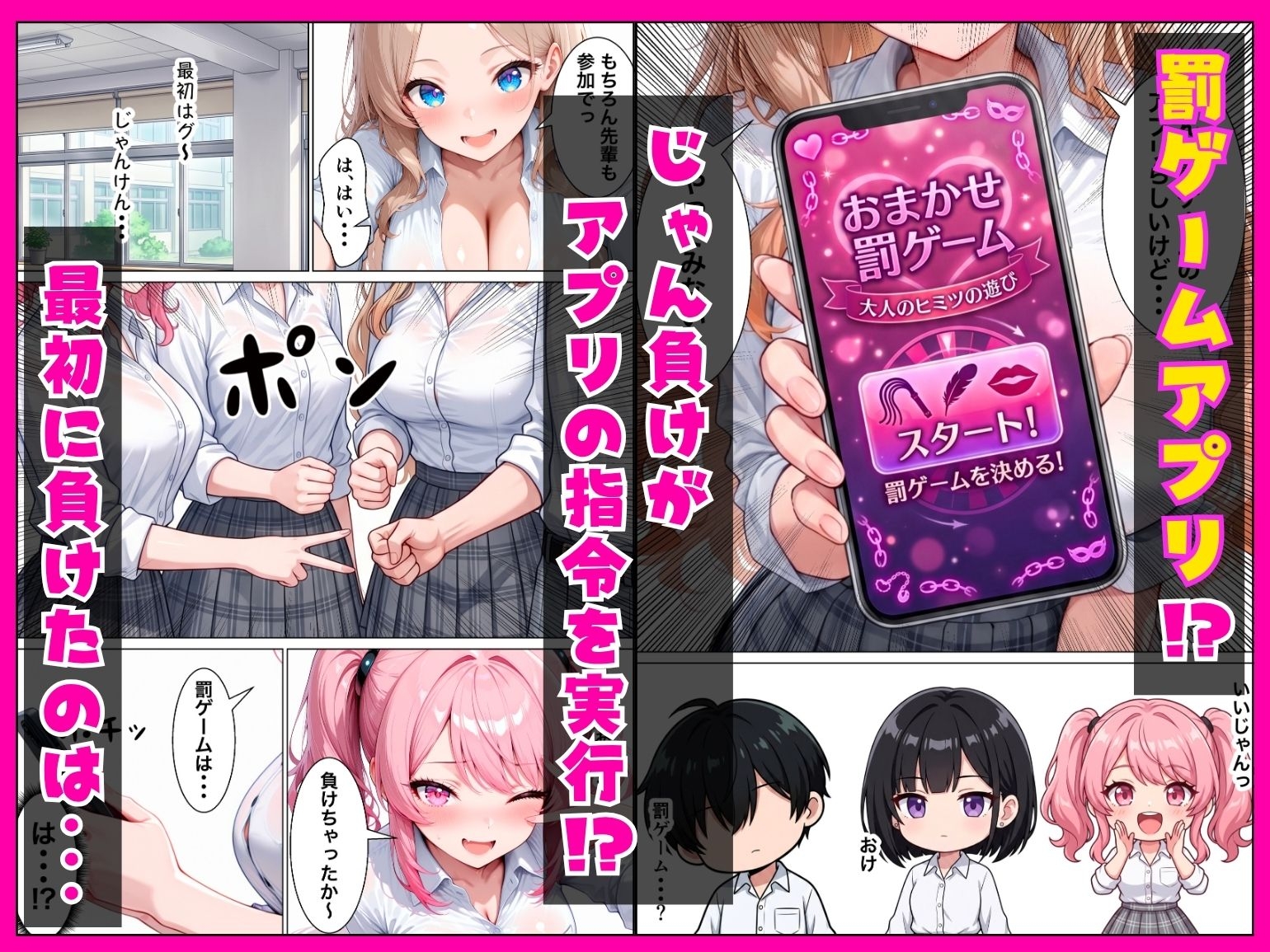 新入生のギャル3人組と罰ゲームアプリでハーレムセックスした話